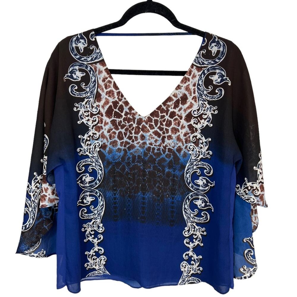 ALBERTO MAKALI embellished Blouse cape poncho style